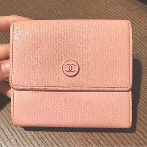 Chanel Pink Sevruga Caviar Compact wallet